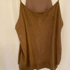 Brown faux suede tank top